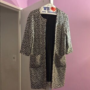 Grace Black and White Animal Print Blazer
